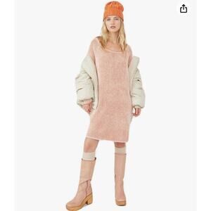 Free People Lenox Tunic Sweater Tunic/Dress - Carrot Cake Combo - LG